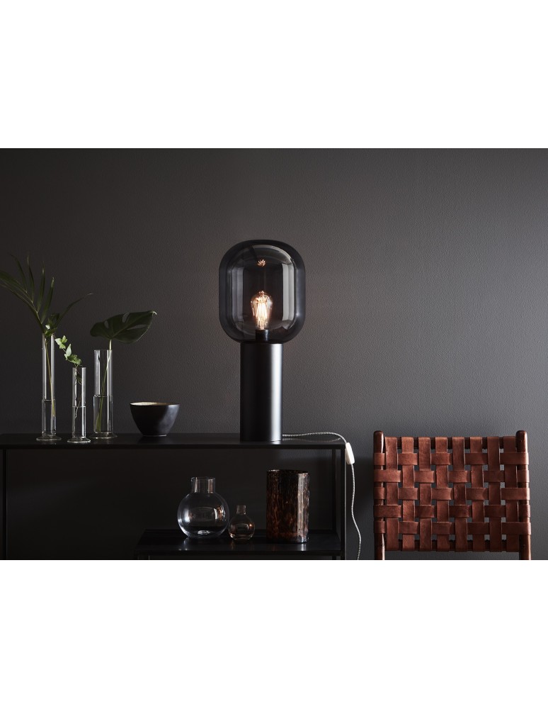 Lampy stołowe w stylu skandynawskim - Markslojd BROOKLYN Stołowa 1L 56cm Czarny/Przydymiony 107479 - product kolory-swiatla.pl 2