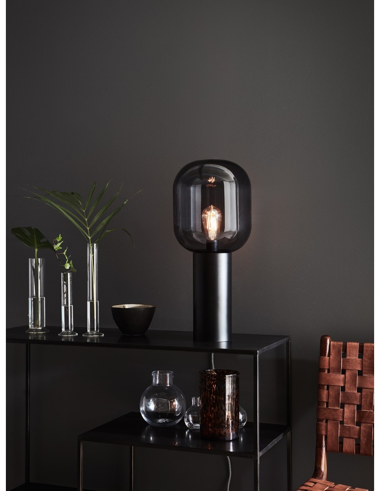 Lampy stołowe w stylu skandynawskim - Markslojd BROOKLYN Stołowa 1L 56cm Czarny/Przydymiony 107479 - product kolory-swiatla.pl 3