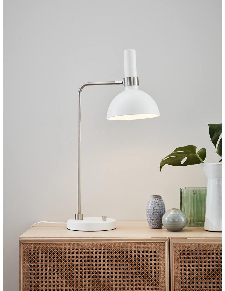 Lampy stołowe do czytania - Markslojd LARRY Stołowa 1L Biały/Stal 107502 - product kolory-swiatla.pl 2