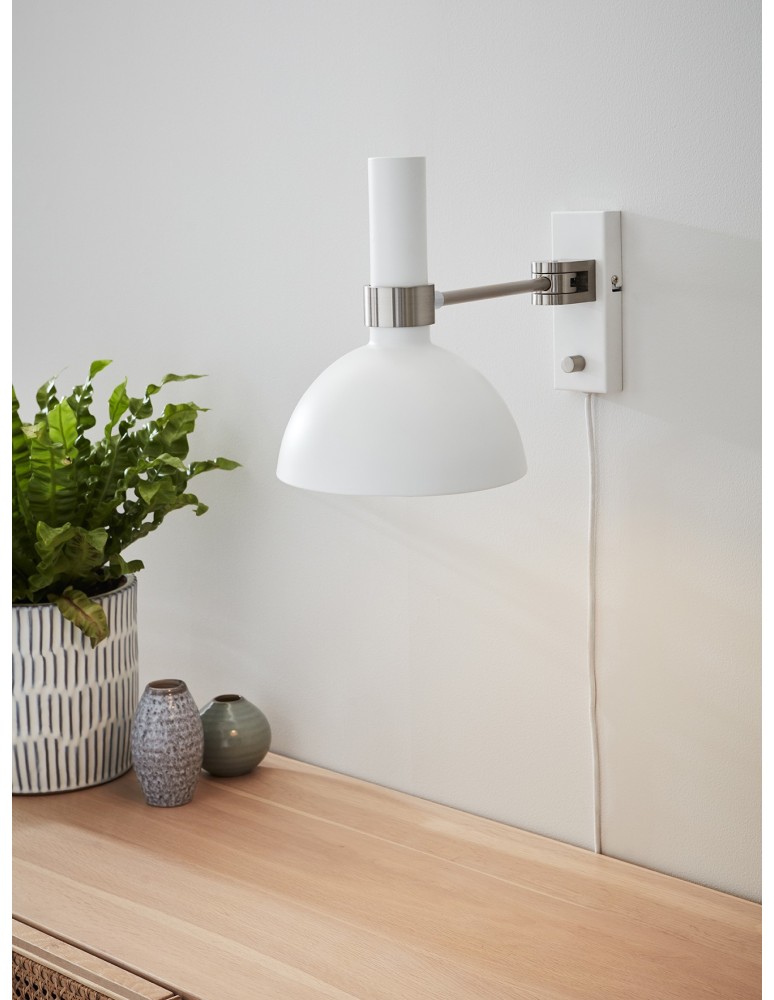 Kinkiety w stylu skandynawskim - Markslojd LARRY Kinkiet 1L Biały/Stal 107499 - product kolory-swiatla.pl 2