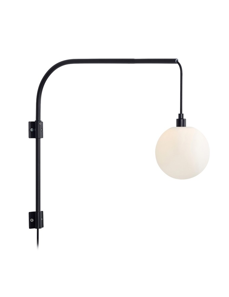 Kinkiety w stylu skandynawskim - Markslojd BUDDY KInkiet 1L Czarny/Biały 107494 - produkt kolory-swiatla.pl 1