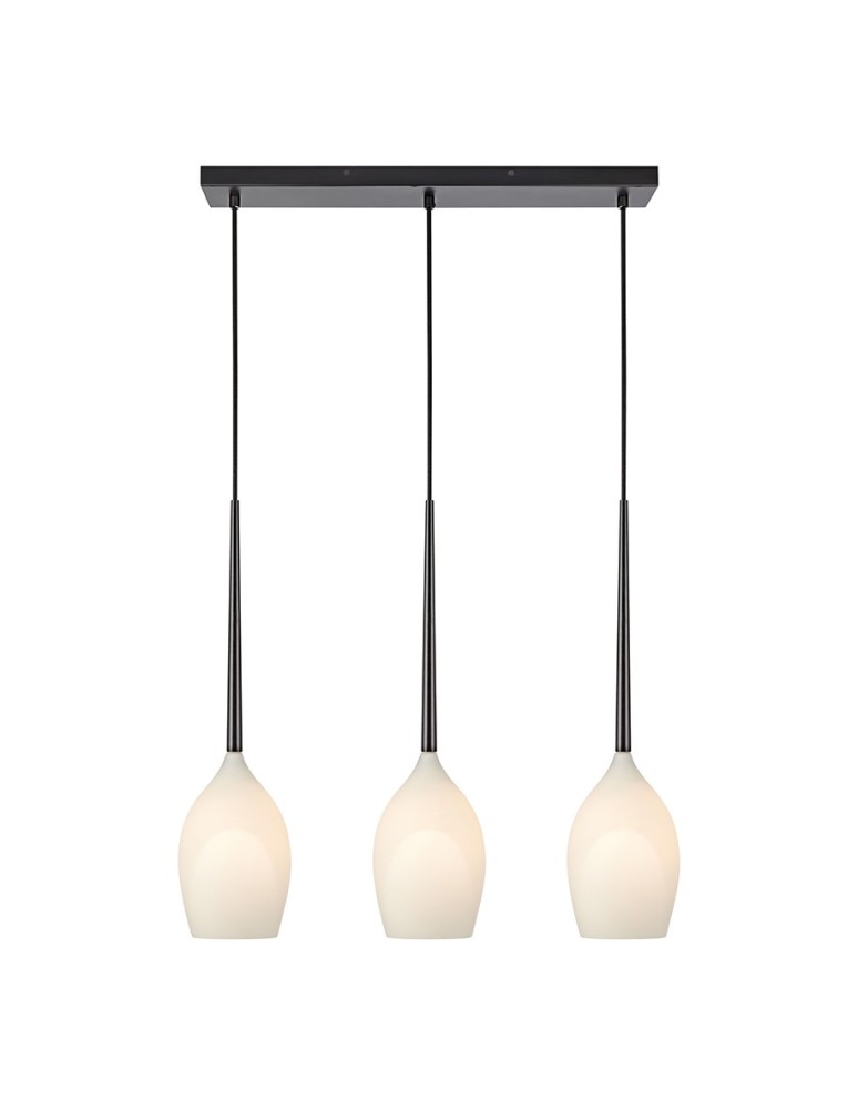 Lampy wiszące potrójne - Markslojd SALUT Wisząca 3L Czarny/Biały 106808 - produkt kolory-swiatla.pl 1