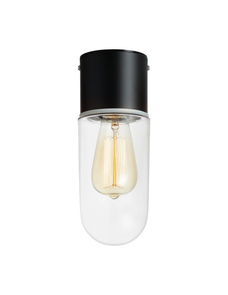 Lampy sufitowe łazienkowe - Markslojd ZEN Sufitowa 1L Czarny/Przezr IP44 107796 - produkt kolory-swiatla.pl 1