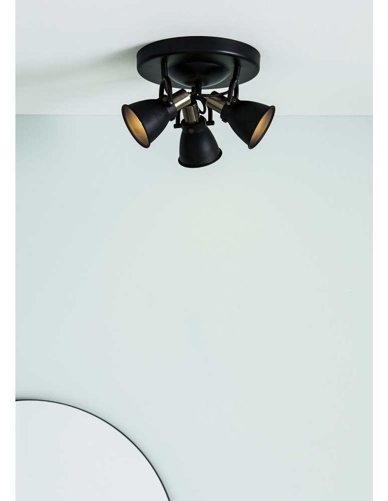 Lampy sufitowe loftowe - industrialne - Markslojd ALTON Sufitowa 3L Czarna 107854 - product kolory-swiatla.pl 2