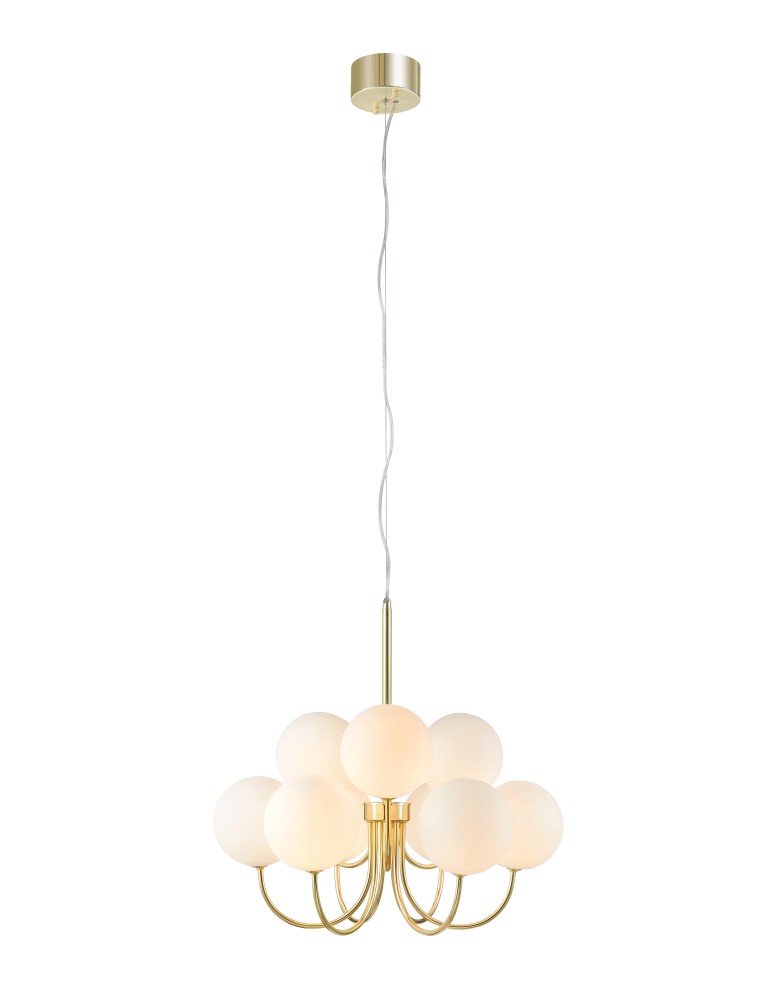 Lampy wiszące kule - Markslojd BIANCO Wisząca 9L Złoty/Biały 107994 - produkt kolory-swiatla.pl 1