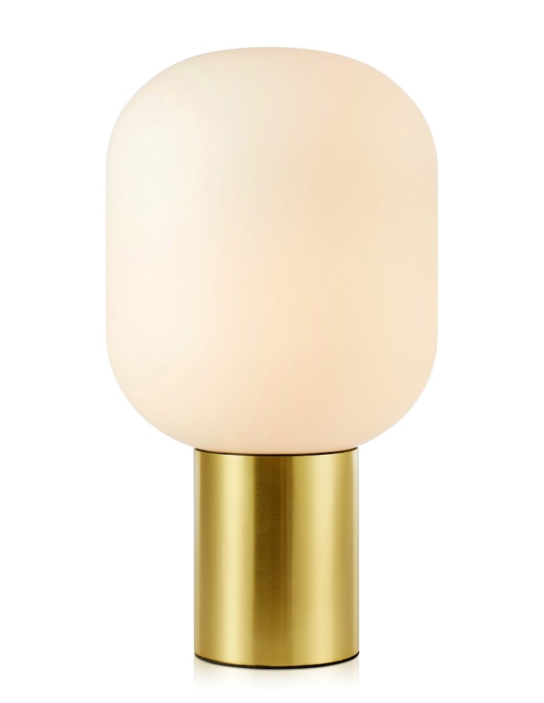Lampki nocne - Markslojd BROOKLYN Stołowa 1L 44cm Złoty Szczotkowany/Biały 107868 - produkt kolory-swiatla.pl 1
