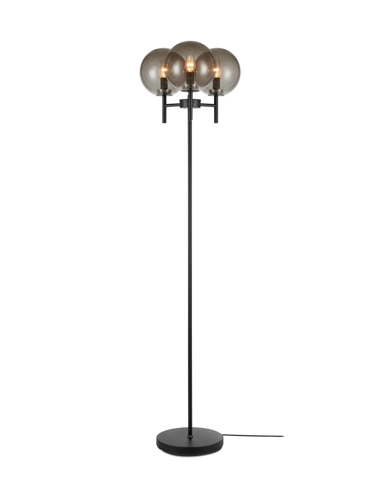 Lampy podłogowe - Markslojd CROWN Podłogowa 3L Czarna/Przydymiony 107947 - produkt kolory-swiatla.pl 1