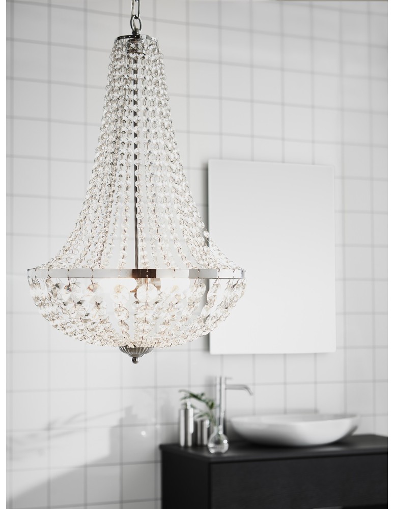 Żyrandole glamour - Markslojd GRÄNSÖ Żyrandol 3L Chrome/MC IP44 107551 - product kolory-swiatla.pl 3