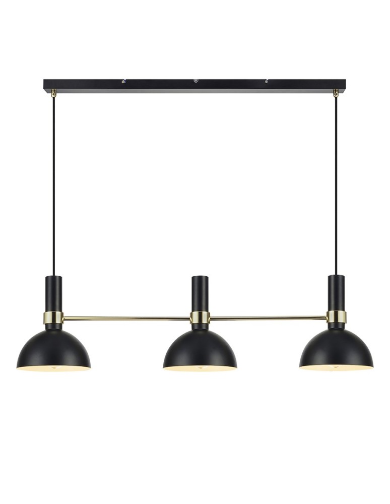 Lampy wiszące potrójne - Markslojd LARRY Wisząca 3L Czarny/Złoty Szczotkowany 106971 - produkt kolory-swiatla.pl 1