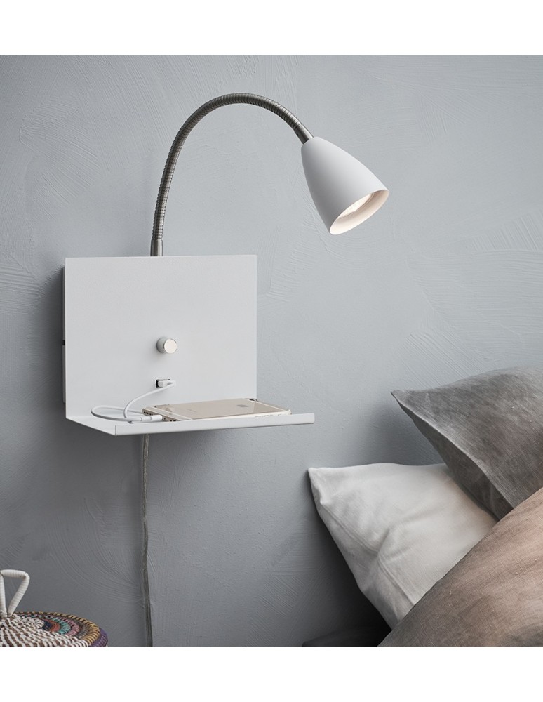 Kinkiety w stylu skandynawskim - Markslojd LOGI Kinkiet 1L Biały 107140 - product kolory-swiatla.pl 2