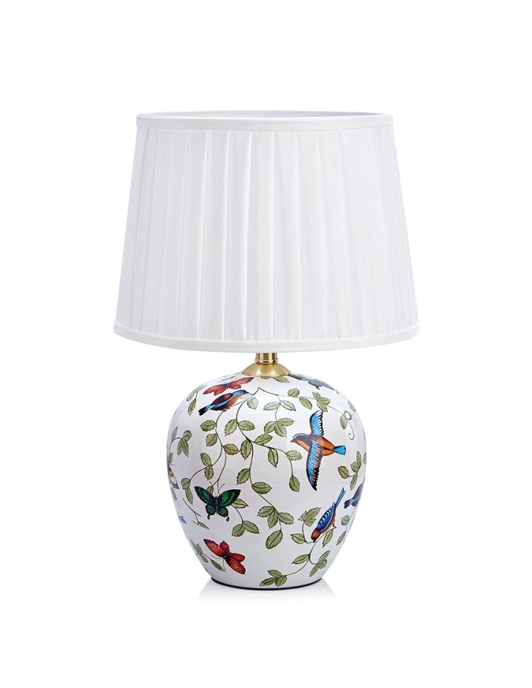 Lampy stołowe klasyczne - Markslojd MANSION Stołowa 1L Duża Wzór/Biały 107040 - produkt kolory-swiatla.pl 1