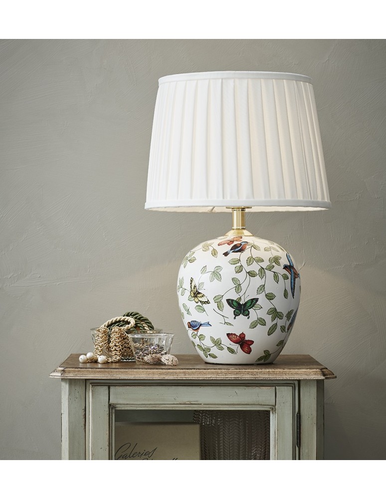 Lampy stołowe klasyczne - Markslojd MANSION Stołowa 1L Duża Wzór/Biały 107040 - product kolory-swiatla.pl 2