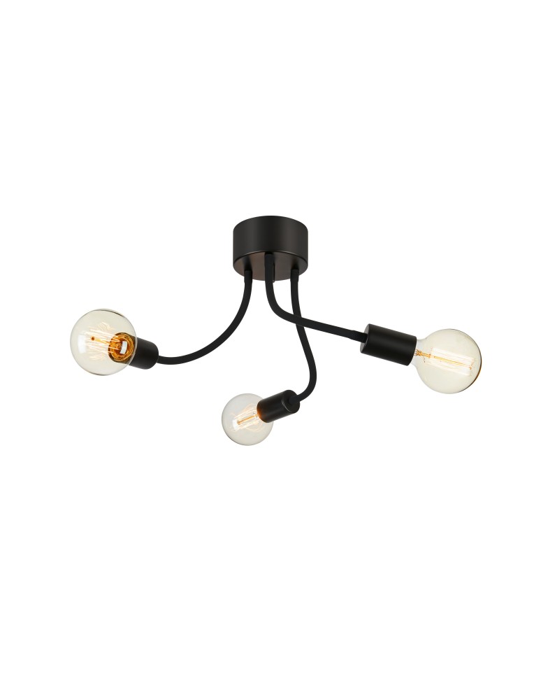 Lampy sufitowe loftowe - industrialne - Markslojd MEDUSA Sufitowa 3L Czarna/Szary 107930 - produkt kolory-swiatla.pl 1