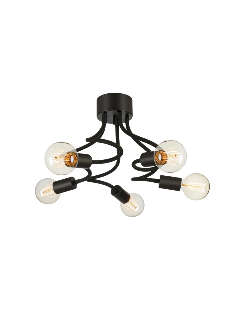 Lampy sufitowe loftowe - industrialne - Markslojd MEDUSA Sufitowa 5L Czarna/Szary 107931 - produkt kolory-swiatla.pl 1