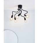 Lampy sufitowe loftowe - industrialne - Markslojd MEDUSA Sufitowa 5L Czarna/Szary 107931 - product 2