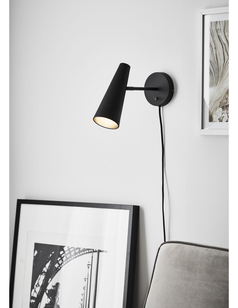 Kinkiety w stylu skandynawskim - Markslojd PEAK Kinkiet 1L Czarna 107898 - product kolory-swiatla.pl 2