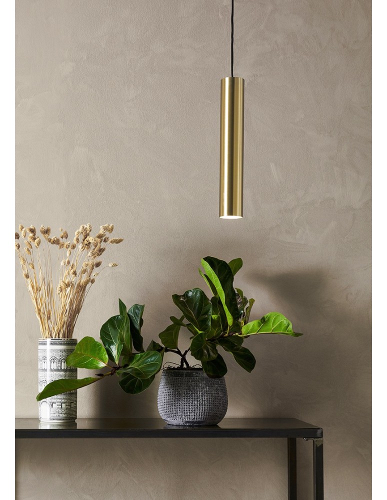 Lampy wiszące rurki - Markslojd RUBEN Wisząca 1L Złoty Szczotkowany 107880 - product kolory-swiatla.pl 2