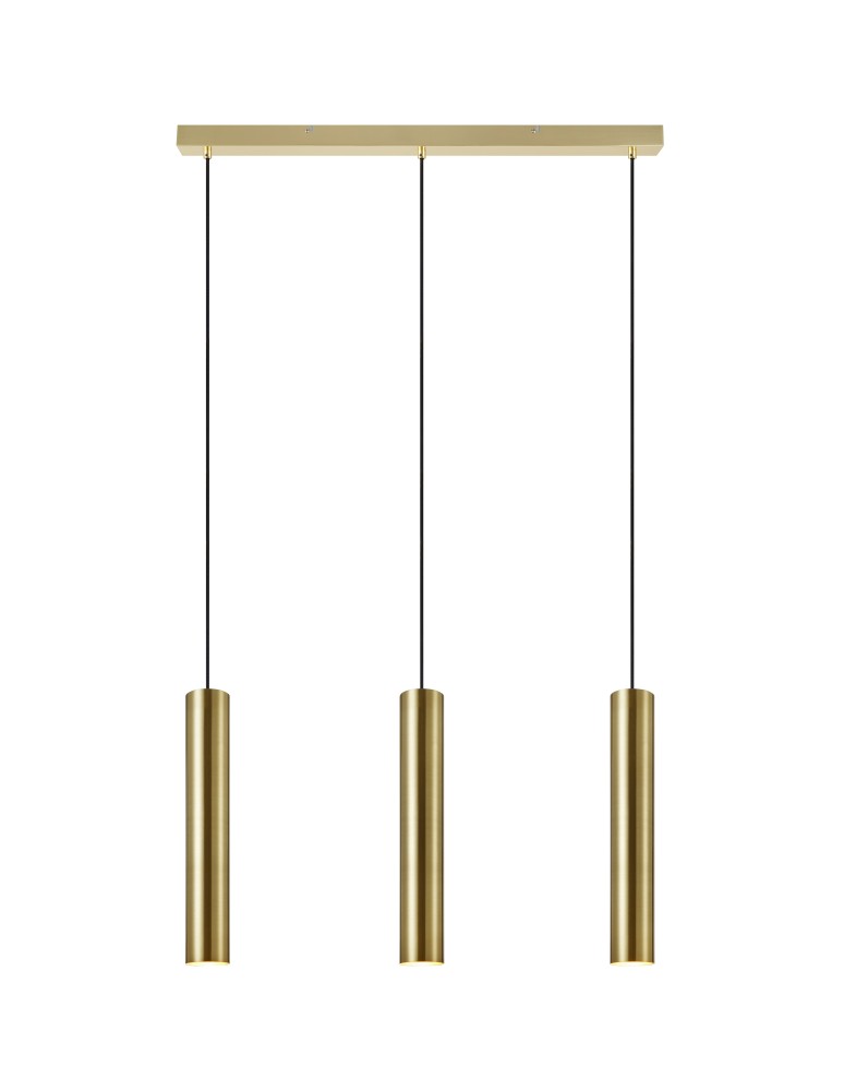 Lampy wiszące rurki - Markslojd RUBEN Wisząca 3L Złoty Szczotkowany 107883 - produkt kolory-swiatla.pl 1