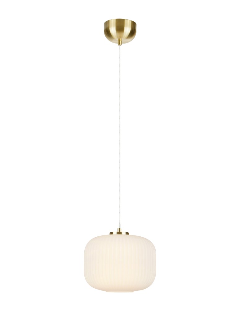 Lampy wiszące - Markslojd SOBER Wisząca 1L Złoty Szczotkowany/Biały 107918 - produkt kolory-swiatla.pl 1