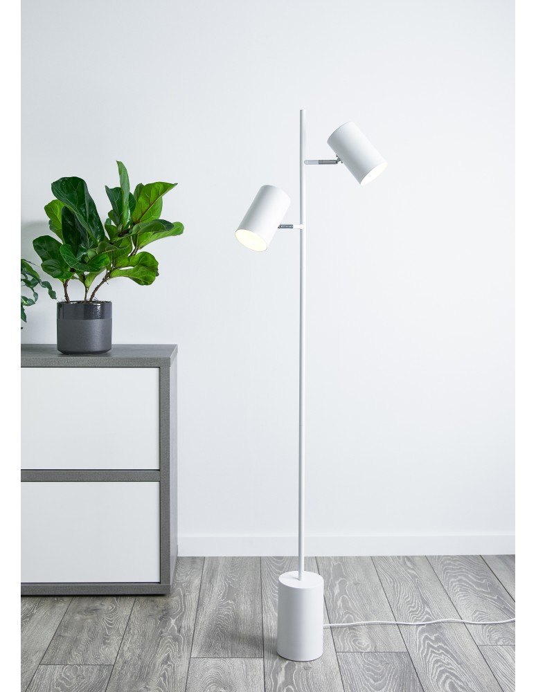 Lampy podłogowe młodzieżowe - Markslojd TWIN Podłogowa 2L Biały 107948 - product kolory-swiatla.pl 2