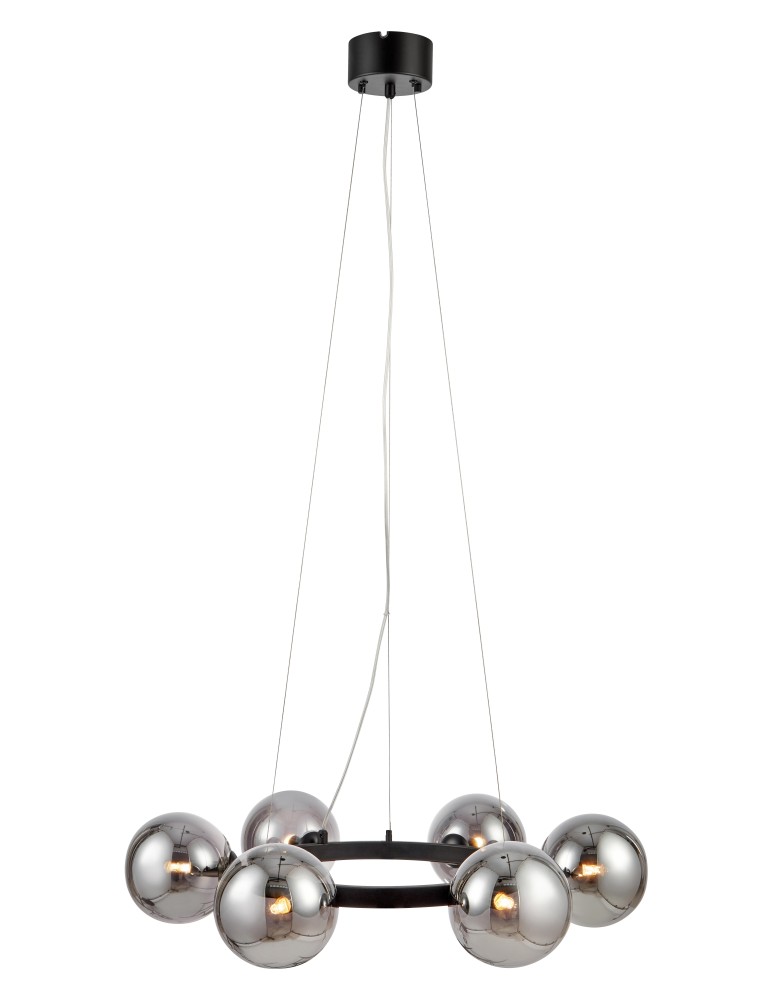 Lampy wiszące kule - Markslojd CIRCLE Wisząca 6L Czarny/Dymiony 108051 - produkt kolory-swiatla.pl 1
