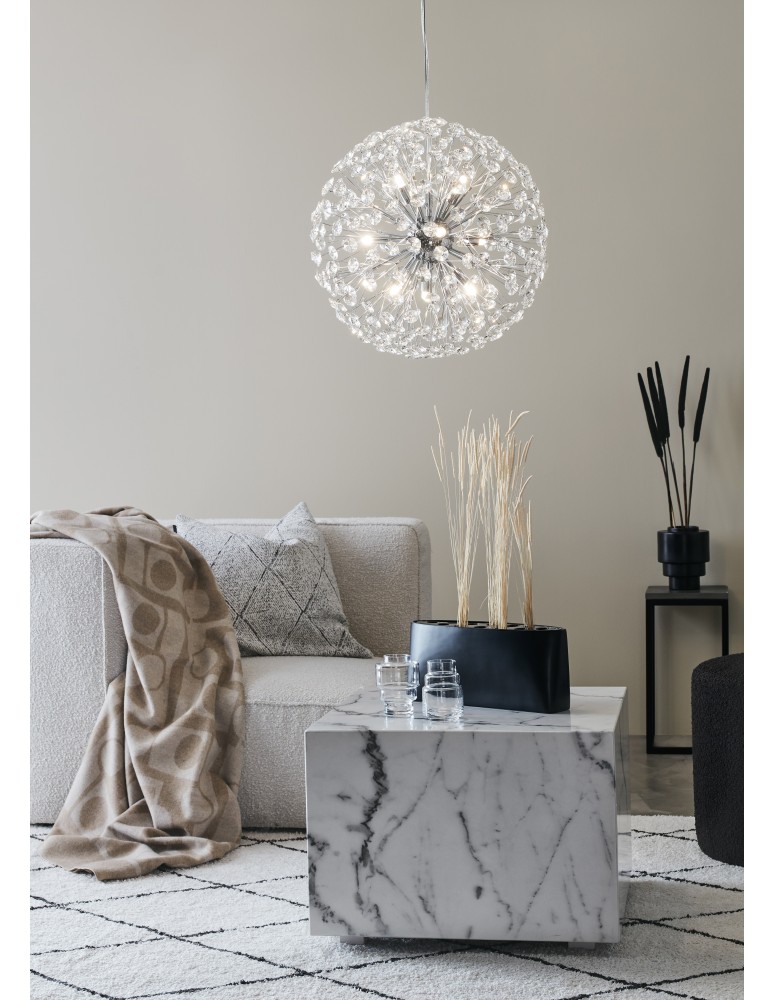 Lampy wiszące - Markslojd BOLID Wisząca 9L Chrom/Przezroczysty 108101 - produkt kolory-swiatla.pl 2