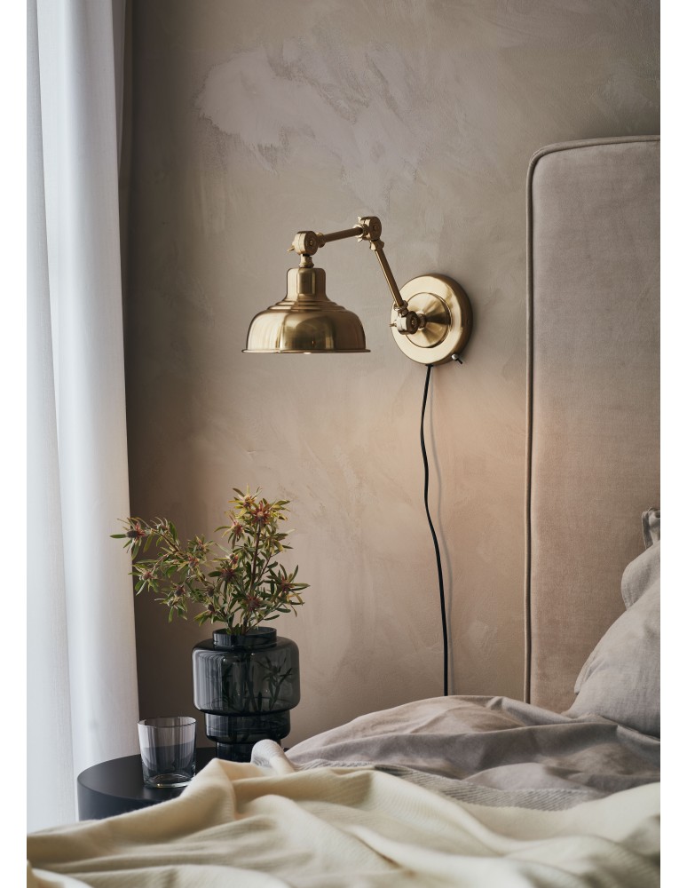 Kinkiety w stylu skandynawskim - Markslojd GRIMSTAD Kinkiet 1L Złoty  108115 - product kolory-swiatla.pl 2