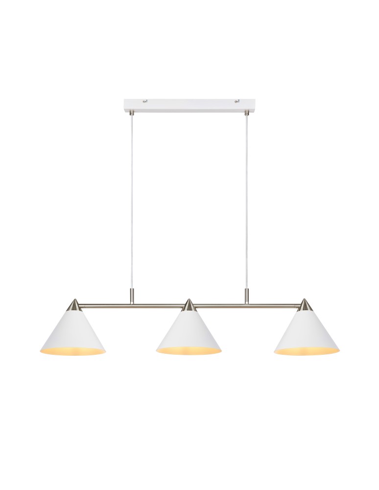 Lampy wiszące potrójne - Markslojd KLINT Wisząca 3L Biały/Stalowy 108075 - produkt kolory-swiatla.pl 1