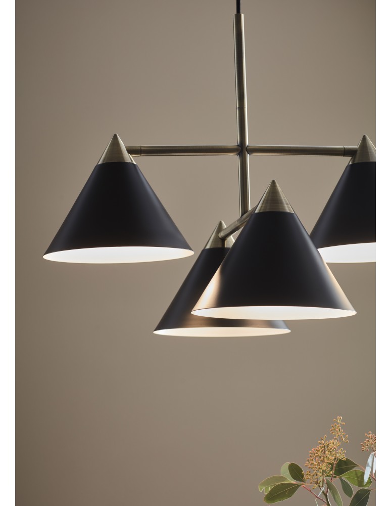 Lampy wiszące - Markslojd KLINT Wisząca 4L Czarny/Antyczny 108076 - product kolory-swiatla.pl 3