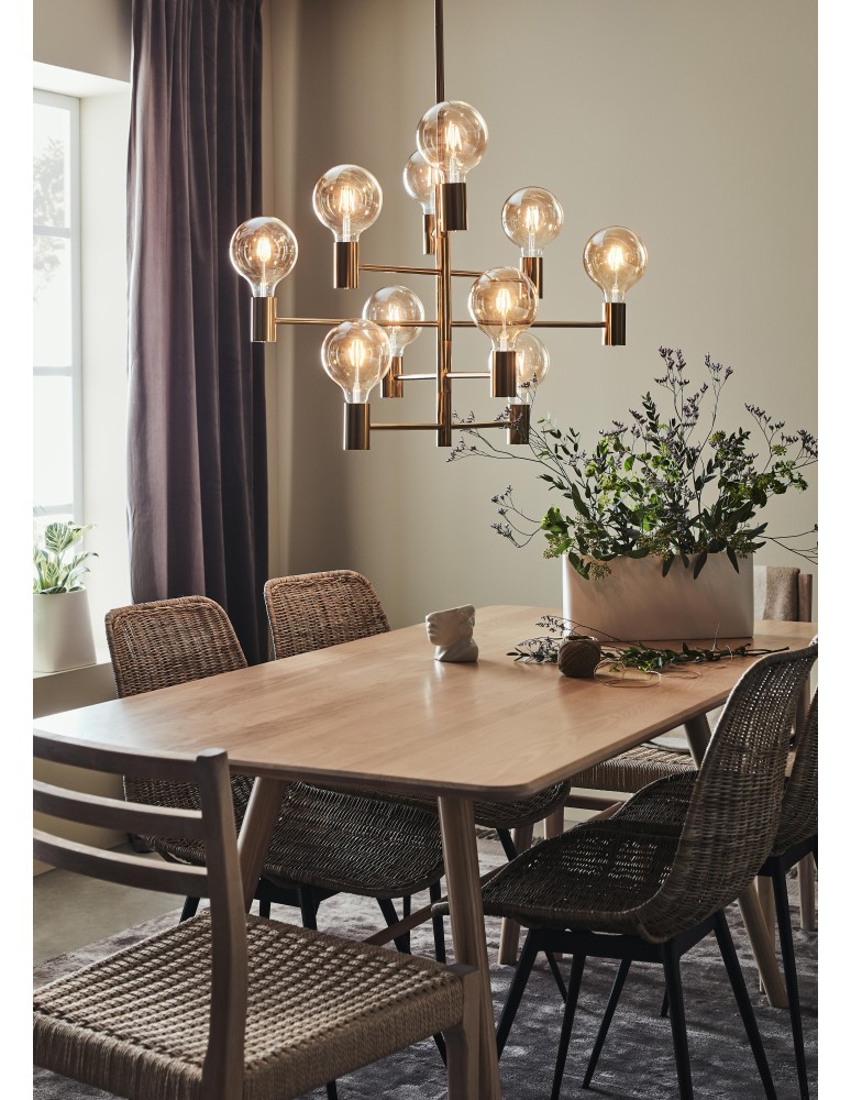 Żyrandole w stylu skandynawskim - Markslojd PARIS Wisząca 10L Ciemny Mosiądz 108117 - product kolory-swiatla.pl 2