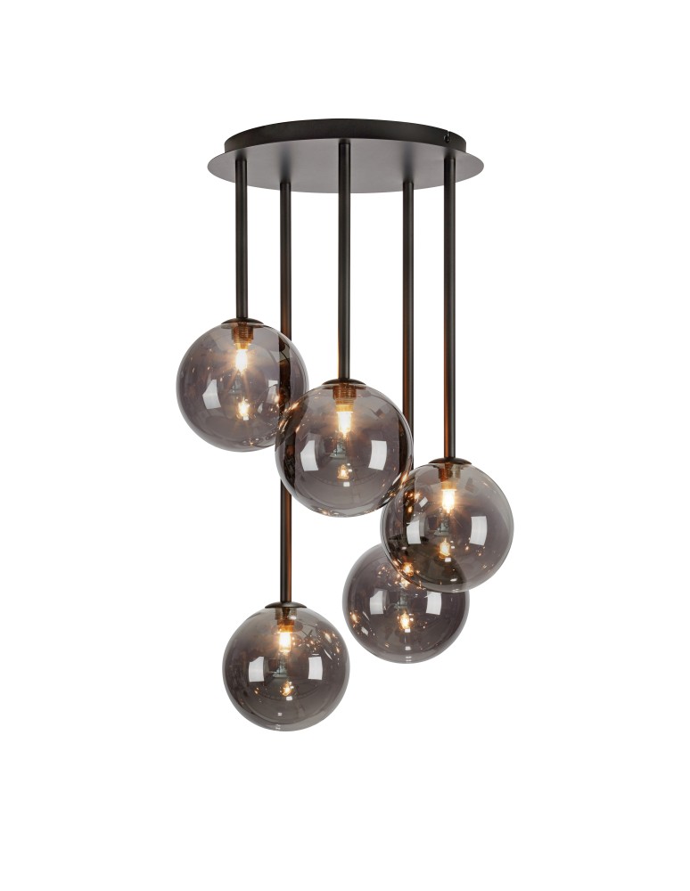 Lampy sufitowe w stylu skandynawskim - Markslojd UNIVERSE Sufitowa 5L Czarny/Przydymiony 108111 - produkt kolory-swiatla.pl 1