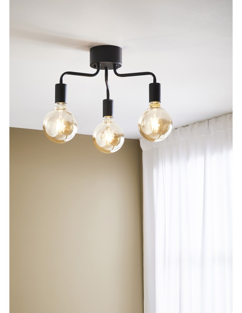 Lampy sufitowe w stylu skandynawskim - Markslojd AVERY Sufitowa 3L Czarny 108102 - product kolory-swiatla.pl 2