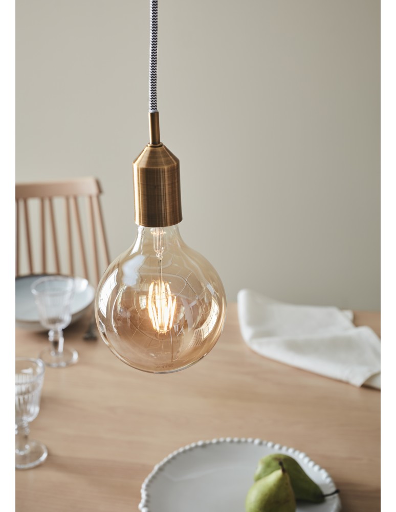 Lampy wiszące żarówki - Markslojd BRONX Wisząca 1L Brązowa 108098 - product kolory-swiatla.pl 3