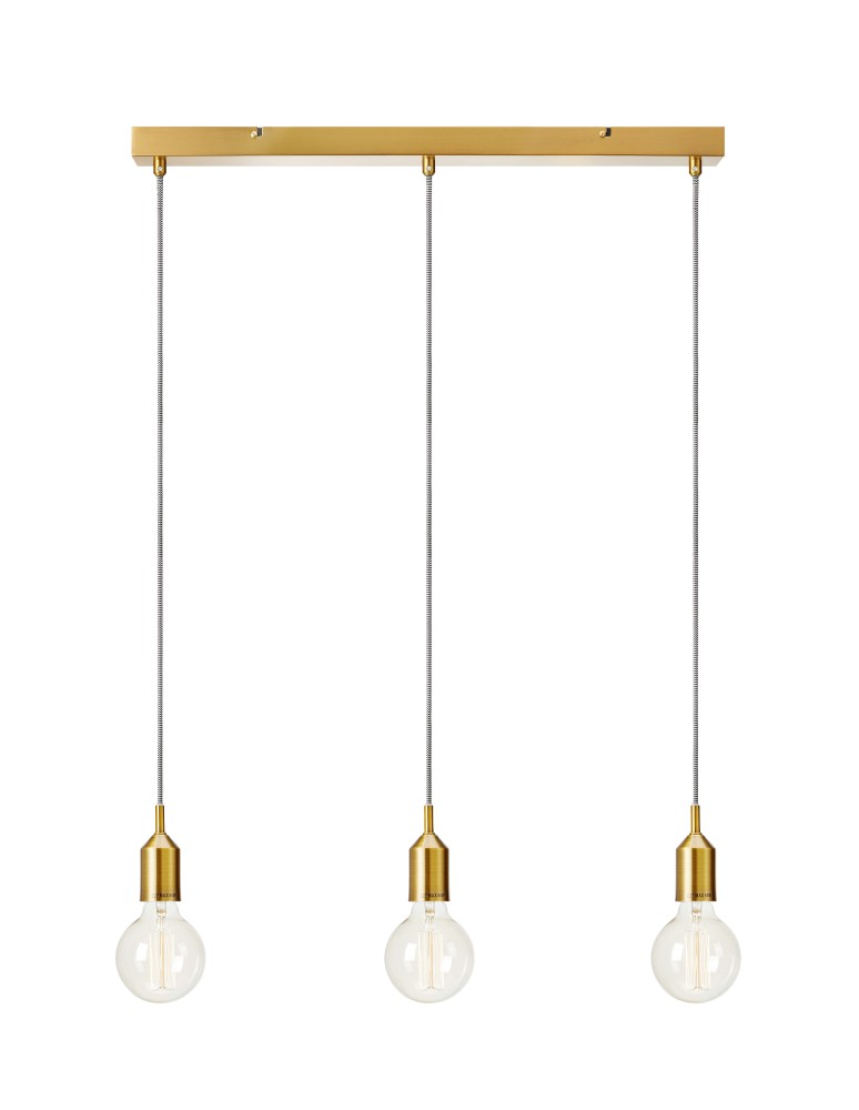 Lampy wiszące potrójne - Markslojd BRONX Wisząca 3L Prosta Brązowa  108097 - produkt kolory-swiatla.pl 1