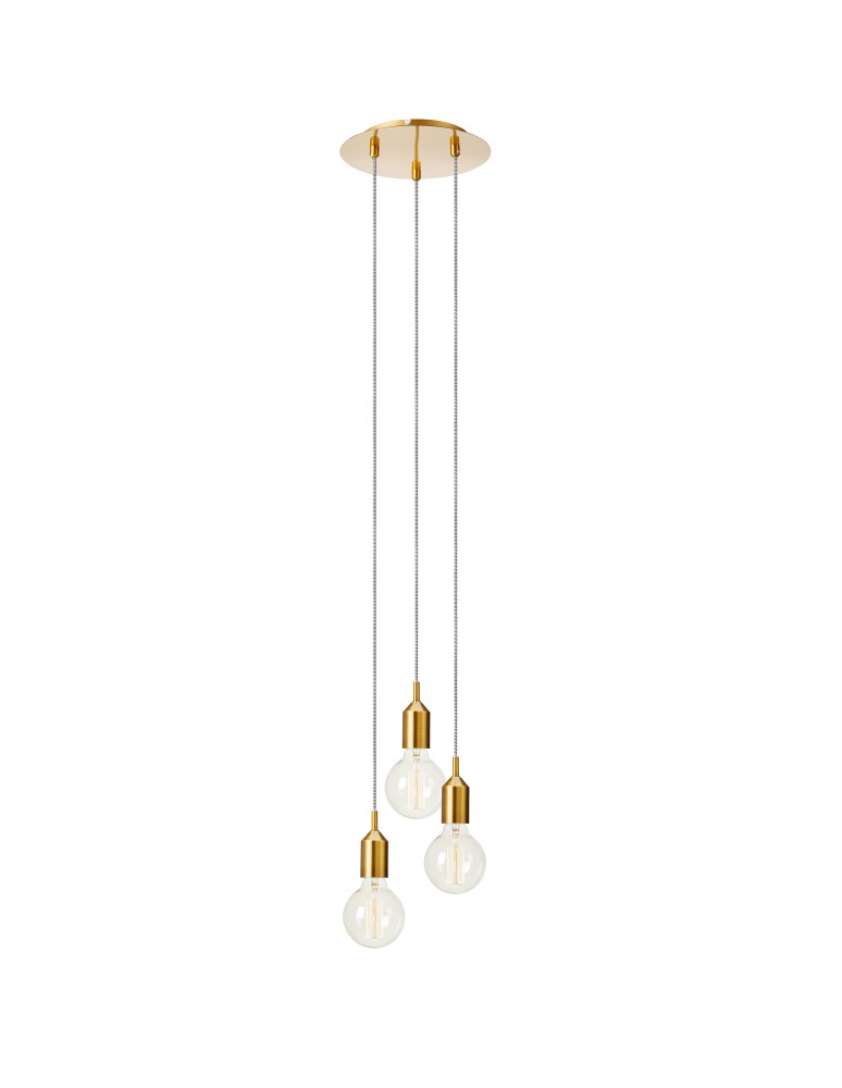 Lampy wiszące potrójne - Markslojd BRONX Wisząca 3L Okrągła Brązowa 108099 - produkt kolory-swiatla.pl 1