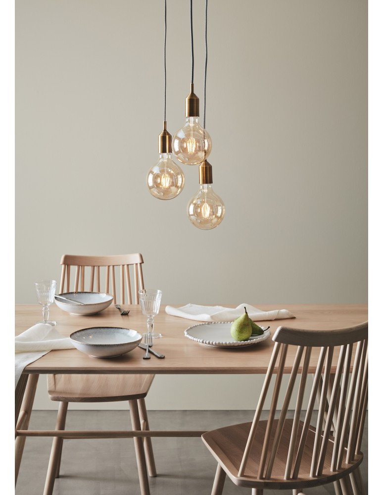 Lampy wiszące potrójne - Markslojd BRONX Wisząca 3L Okrągła Brązowa 108099 - product kolory-swiatla.pl 2