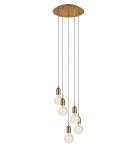 Lampy wiszące żarówki - Markslojd BRONX Wisząca 5L Okrągła Brązowa 108100 - product 1