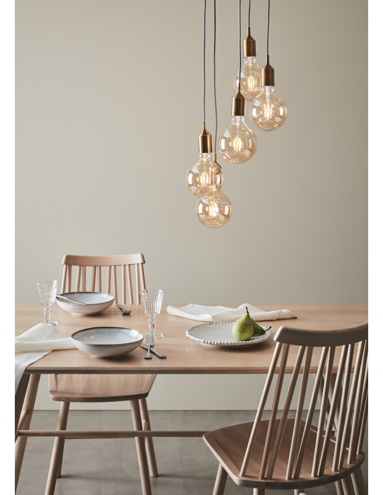 Lampy wiszące żarówki - Markslojd BRONX Wisząca 5L Okrągła Brązowa 108100 - product kolory-swiatla.pl 2