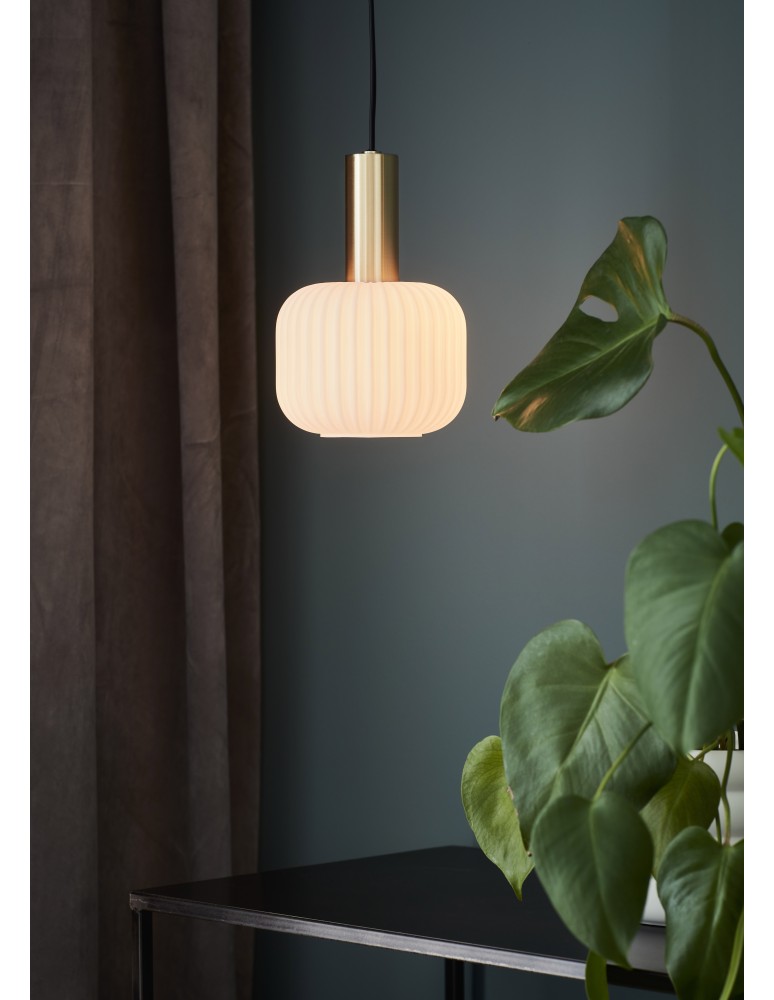 Lampy wiszące - Markslojd SOBER Wisząca Mała 1L Mosiądz/Biały 108123 - product kolory-swiatla.pl 2