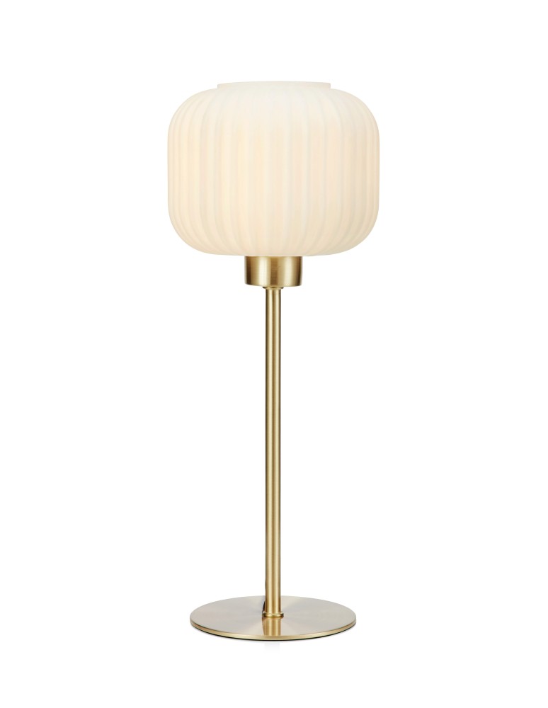 Lampy stołowe w stylu skandynawskim - Markslojd SOBER Stołowa Mała 1L  Mosiądz/Biały 108120 - produkt kolory-swiatla.pl 1