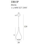 Lampy wiszące - Maxlight Drop Wisząca 1xE27 Złoty Matowy P0436 - produkt 3