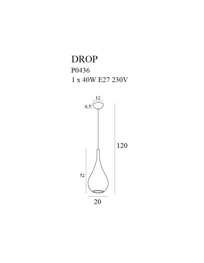 Lampy wiszące - Maxlight Drop Wisząca 1xE27 Złoty Matowy P0436 - produkt kolory-swiatla.pl 3