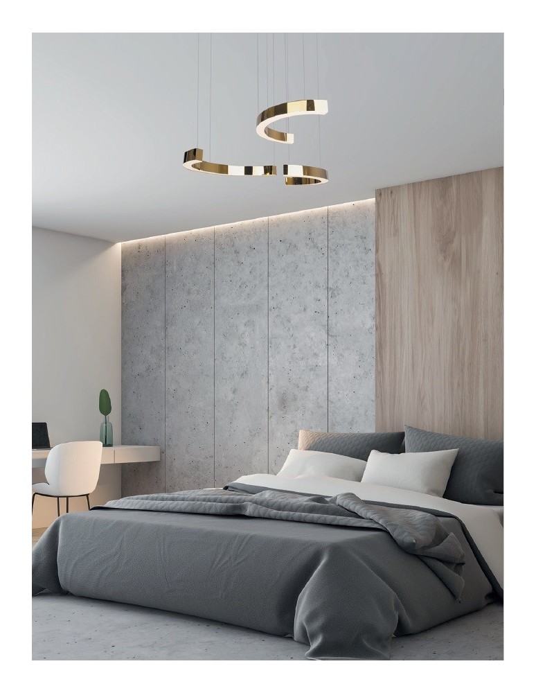 Maxlight Lampa Wisząca Lotus 40W Złota Ściemnialna P0394D