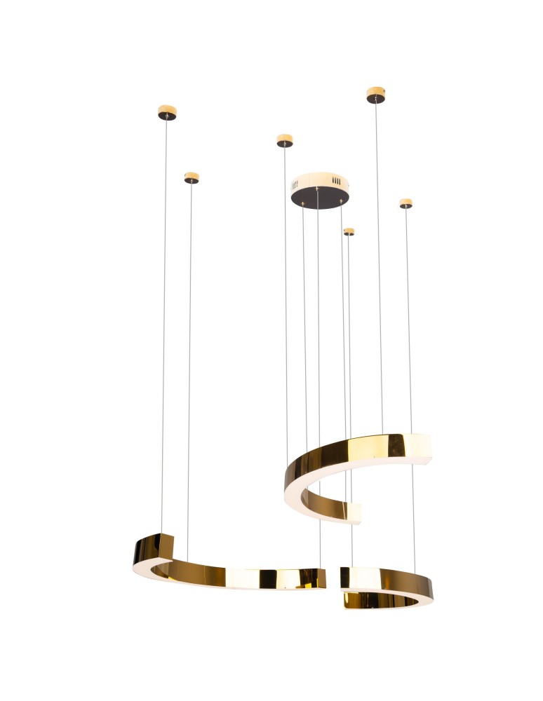 Lampy wiszące LED - Maxlight Lampa Wisząca Lotus 40W Złota Ściemnialna P0394D - produkt kolory-swiatla.pl 1