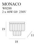 Kinkiety glamour - Maxlight Kinkiet Monaco Złoty W0288 - product 2
