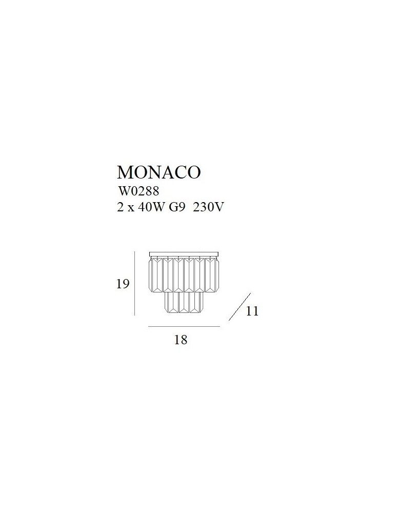 Kinkiety glamour - Maxlight Kinkiet Monaco Złoty W0288 - product kolory-swiatla.pl 2