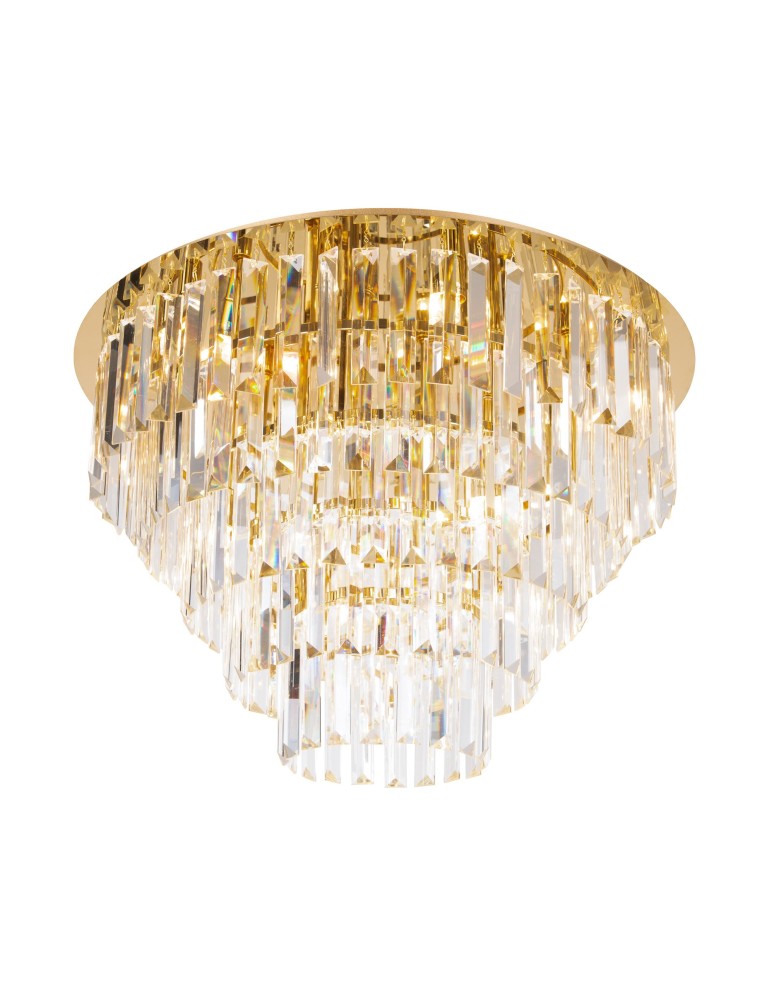 Lampy sufitowe z kryształami - Maxlight Plafon Monaco Złoty Ø 60 cm C0206 - produkt kolory-swiatla.pl 1