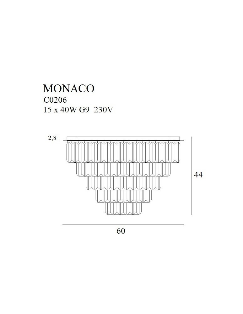 Lampy sufitowe z kryształami - Maxlight Plafon Monaco Złoty Ø 60 cm C0206 - product kolory-swiatla.pl 2