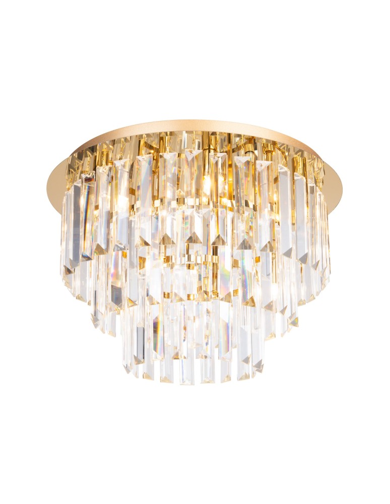 Lampy sufitowe z kryształami - Maxlight Plafon Monaco Złoty Ø 42 cm C0205 - produkt kolory-swiatla.pl 1