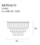 Lampy sufitowe z kryształami - Maxlight Plafon Monaco Złoty Ø 42 cm C0205 - product 2